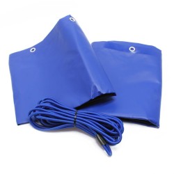 Perävaunupeite sininen 257 5 x 134 5 x 5 cm PVC sisältää kiristysköyden