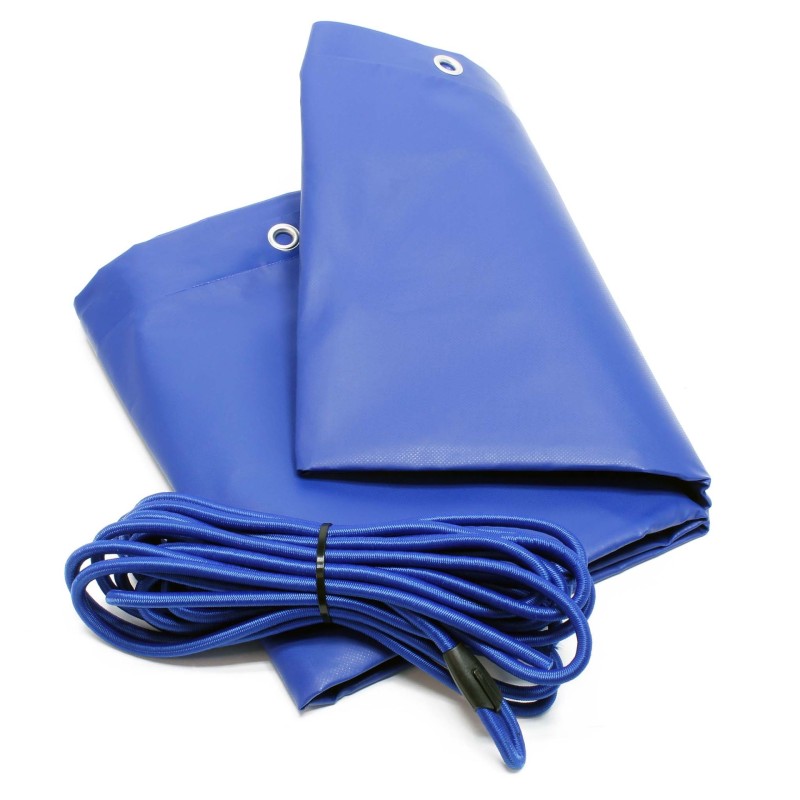 Perävaunupeite, sininen, 257,5 x 134,5 x 5 cm, PVC, sisältää kiristysköyden