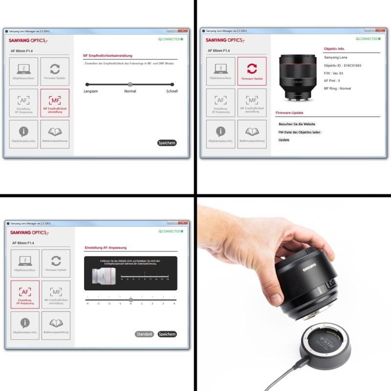 Samyang Lens Station AF Canon EF -objektiivien päivitys- ja kalibrointiasema