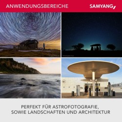 Samyang AF 12mm F2.0 FE laajakulmaobjektiivi Sony E ja Lens Station -asema