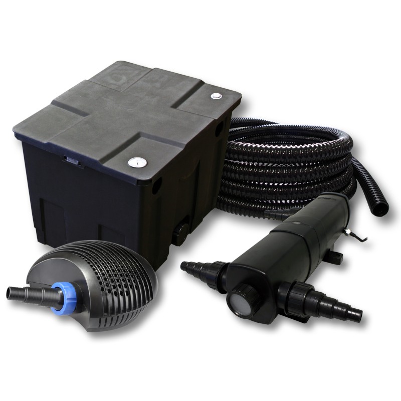 SunSun lampisuodatinsetti CBF-350 12000 l, CTF-6000 SuperECO 6000 l/h, CUV-218 UVC-puhdistin 18W, letku 25m 25 mm