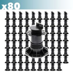 XPOtool Säädettävät terassijalat 80 kpl, 137–215 mm, 2700 kg, musta