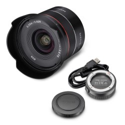 Samyang AF 18mm F2.8 FE superlaajakulmaobjektiivi ja Lens Station, Sony E-mount