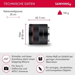 Samyang AF 18mm F2.8 FE superlaajakulmaobjektiivi ja Lens Station, Sony E-mount