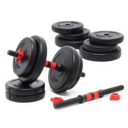 LUXTRI Käsipainosetti 20 kg 12 sementtipainolevyä musta