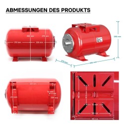 Paineasäiliö 24 l EPDM-kalvolla kotivesilaitoksiin ja paineenkohotusjärjestelmiin