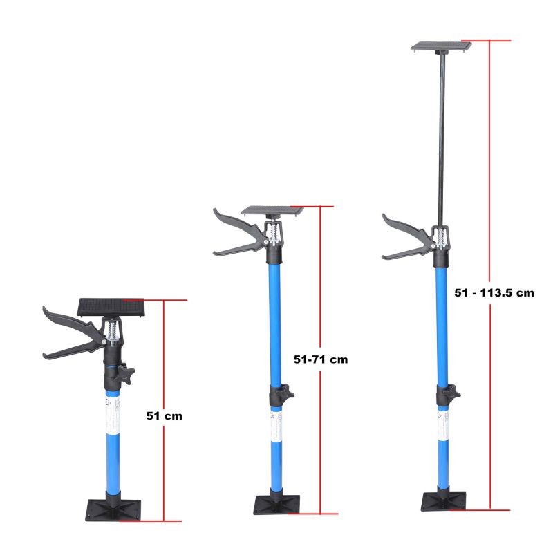 Karmitukien setti 3 kpl, 51–115 cm, 30 kg, kallistettavat painelevyt