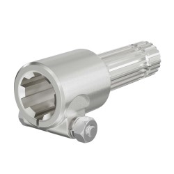Voimanottoakselin adapteriholkki 175 mm naaras 6 uraa uros 21 hammasta AISI 1045 teräs