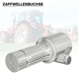 Voimanottoakselin adapteriholkki 175 mm, naaras 6 uraa, uros 21 hammasta, AISI 1045 teräs