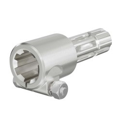 Voimanottoakselin holkki 175 mm, 6 uraa, ulosakseli 8-32x38x6, AISI 1045 teräs