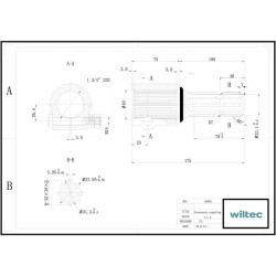 Voimanottoakselin adapteriholkki PTO 175 mm, 20 uraa, ulosakseli 8-32x38x6, traktori