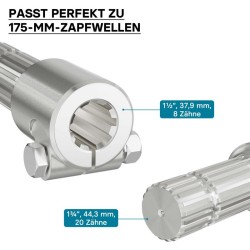 PTO-adapteriholkki 175 mm, 8-32x38x6 ja Z20 traktoriin