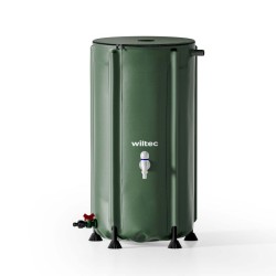Taitettava sadevesitankki 100 l, PVC 620 g/m², vihreä, kansi, hana ja letkuliitäntä