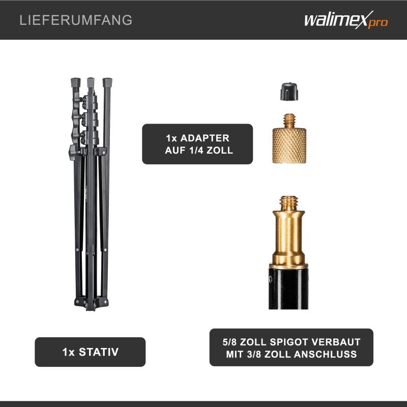 Walimex pro GN-806 valojalka, 215 cm, kantavuus 5 kg, alumiini, studio ja kenttäkäyttöön