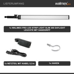 Walimex pro LED Strip Light Slim 300 Daylight 30 W LED-valotanko studio- ja videokuvaamiseen
