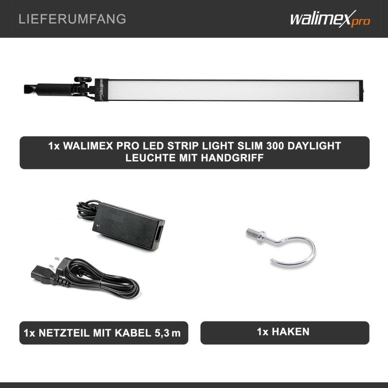 Walimex pro LED Strip Light Slim 300 Daylight 30 W LED-valotanko studio- ja videokuvaamiseen