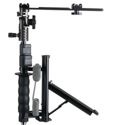 Walimex taitettava salamavalaistuspidike teleskooppivarrella, 280 x 155 x 79 mm, musta, kuljetuslaukulla