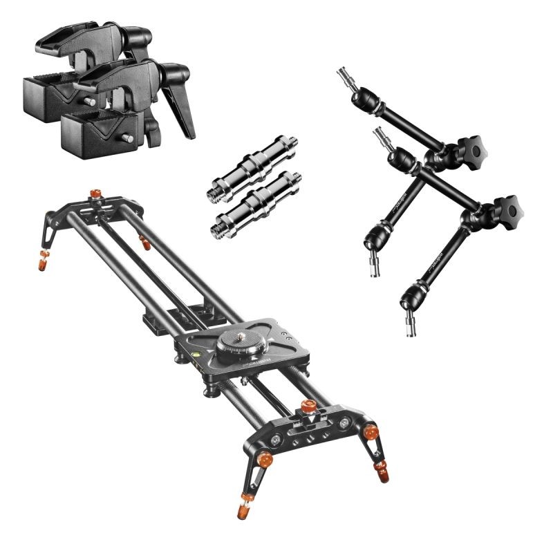 Walimex pro Carbon Parallax Slider 8 videoslideri 80 cm hiilikuitu tuki-setti nivelvarsilla ja kiinnikkeillä