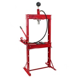 Hydrauliprässi 20 t painemittari työskentelyalue 90 1035 mm iskun korkeus 145 330 mm teräs punainen