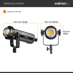 Walimex pro Niova 350 Plus Daylight LED-studiovalo 350 W, himmennettävä COB-LED-videovalo, Bowens-liitäntä