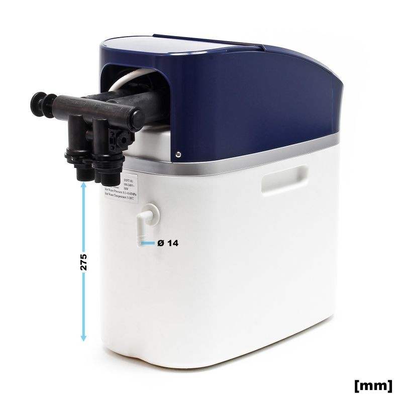 SOFT-R1 Automaattinen vedenpehmitin 500 l/h, ioninvaihto, suolasäiliö 10 kg