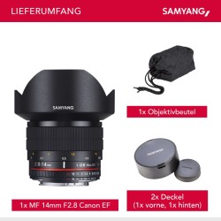 Samyang 14 mm f/2,8 Canon EF laajakulmaobjektiivi, manuaalinen tarkennus, täysikenno ja APS-C