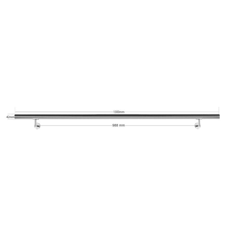 Käsijohdesetti 130 cm, V2A-ruostumaton teräs, harjattu, hopea, 42 mm