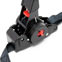 Automaattiset kuormakiinnityshihnat 4 kpl, 100 daN, 2 m, polyesteri, musta