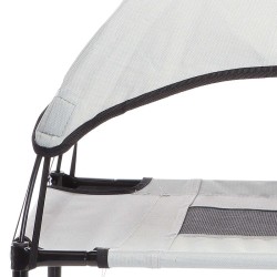 Taitettava ulkokoiravuode katoksella harmaa XL 122 x 91 x 16 cm enintään 50 kg