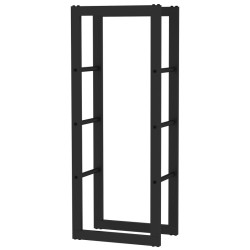 Toboli Polttopuuteline sisä ja ulkokäyttöön 100 x 25 x 40 cm musta jauhemaalattu teräs 100 kg