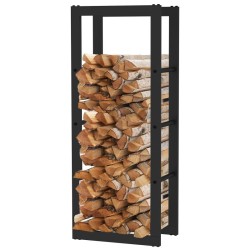 Toboli Polttopuuteline sisä- ja ulkokäyttöön, 100 x 25 x 40 cm, musta, jauhemaalattu teräs, 100 kg