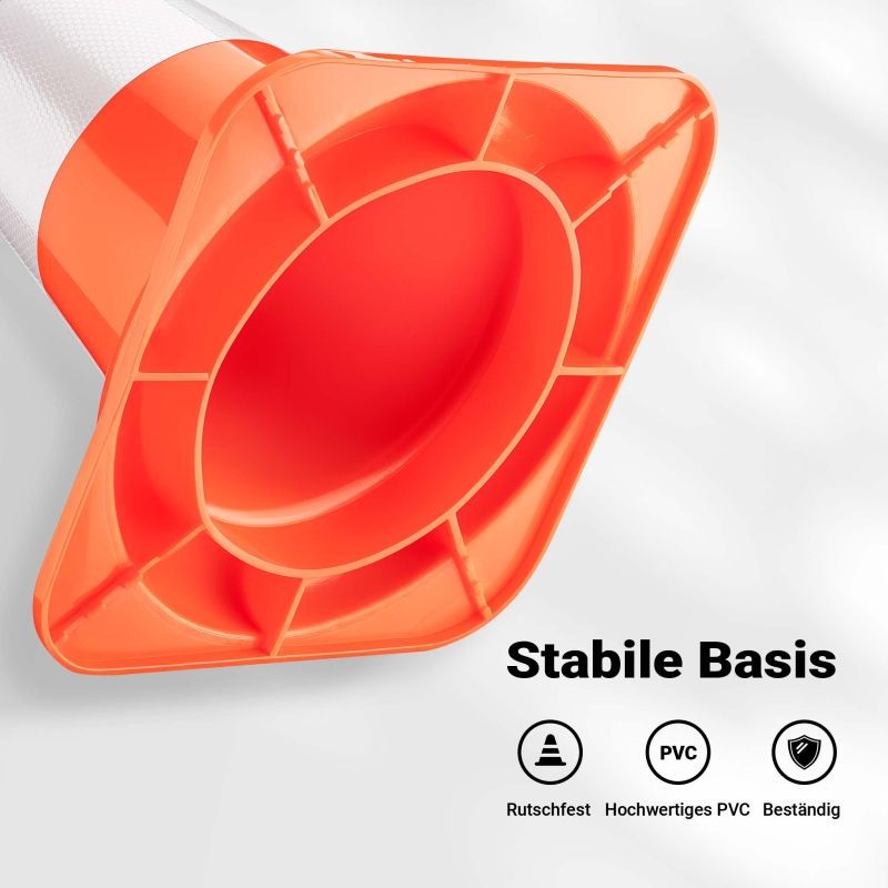 Liikennekartiot 50 cm, 6 kpl, oranssi PVC, heijastavat nauhat