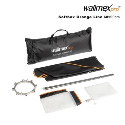 Walimex pro Softbox Orange Line 60 x 90 cm, 360° käännettävä valonmuotoilija valokuvaukseen ja videotuotantoon