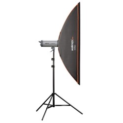 Walimex pro Softbox Orange Line strippivalaisin 25 x 150 cm 360 käännettävä diffuusorit ja kuljetuslaukku