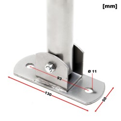 Taitettava pysäköintieste teräs harmaa 805 x 255 x 445 mm riippulukko ja 3 avainta