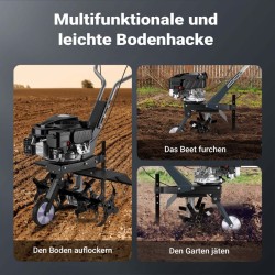 Bensiinikäyttöinen puutarhajyrsin, työleveys 60 cm, 144 ccm, 6 terää, Euro 5