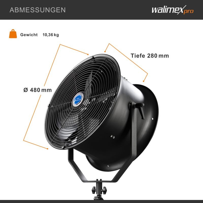 Walimex pro Windmaschine 500 tuulikone studio-kuvaukseen, säädettävä ilmavirta