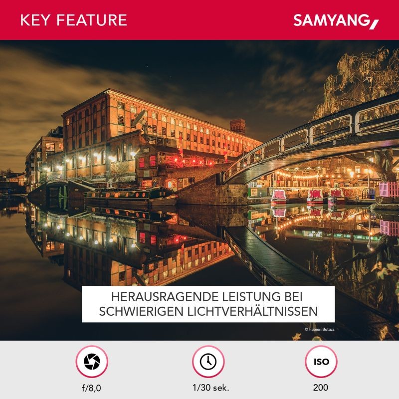 Samyang 12mm F2.0 Laajakulmaobjektiivi Canon EF-M APS-C, manuaalinen tarkennus, musta