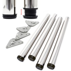 Pöydänjalkasarja 4 kpl teräs säädettävä 60 mm 1100 mm nikkeli