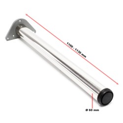 Pöydänjalkasarja 4 kpl, teräs, säädettävä, Ø 60 mm, 1100 mm, nikkeli