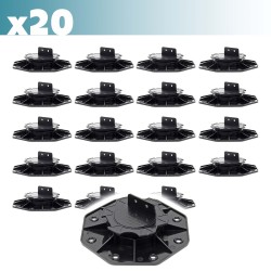XPOtool Säädettävät terassijalat 20 kpl, 18–28 mm, 2700 kg, musta