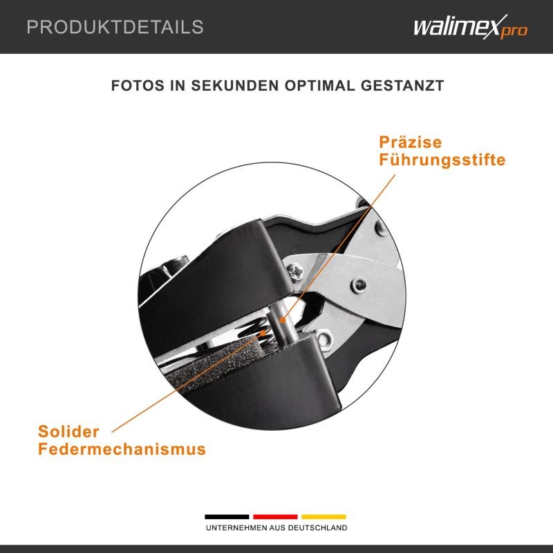 Walimex pro Passikuva-leikkuri 50 x 50 mm, ergonominen kahva