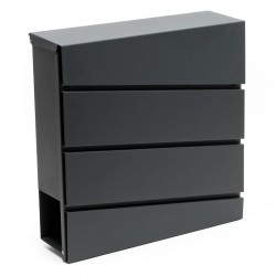 Postilaatikko V16 Antrasiitti RAL7016 370 x 105 x 370 mm, lukolla ja sanomalehtitelineellä, jauhemaalattu teräs