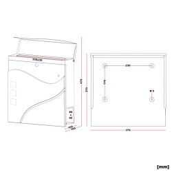 Postilaatikko V28 valkoinen 370 x 105 x 370 mm jauhemaalattu teräs lukittava sanomalehtiputkella