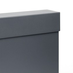 Seinäpostilaatikko V49 antrasiitti 370 x 105 x 370 mm, jauhemaalattu teräs, lukolla ja sanomalehtitelineellä