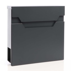 XPOtool V61 postilaatikko, antrasiitti, 370 x 105 x 370 mm, lukittava, sanomalehtitila, jauhemaalattu teräs