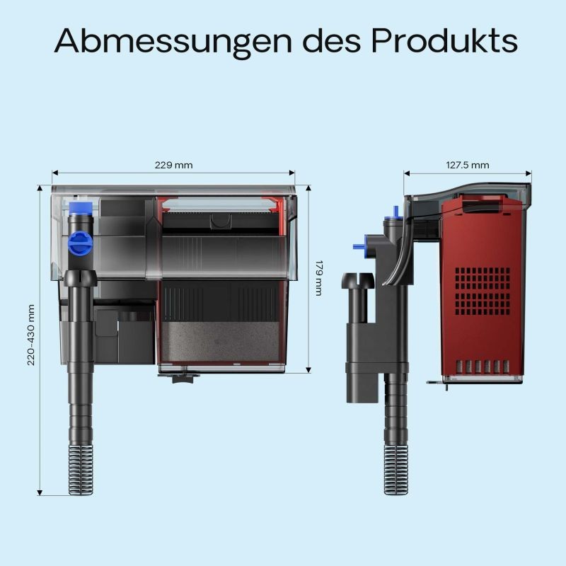 SunSun CBG-800 ripustussuodatin UVc-lampulla, 800 l/h, 75–190 l akvaarioihin