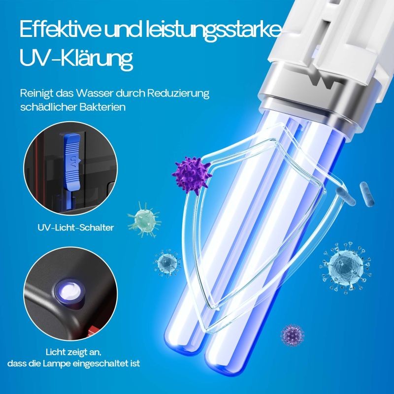 SunSun CBG-800 ripustussuodatin UVc-lampulla, 800 l/h, 75–190 l akvaarioihin