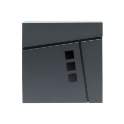 Postilaatikko Designer V24, antrasiitti, 370 x 105 x 370 mm, teräs, lukittava, sanomalehtitelineellä