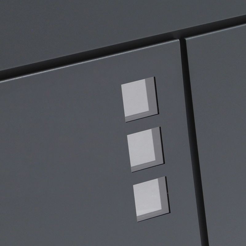 Postilaatikko Designer V24, antrasiitti, 370 x 105 x 370 mm, teräs, lukittava, sanomalehtitelineellä